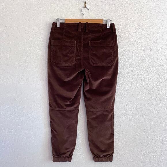 Banana Republic Corduroy Jogger Pants Brown Zip Ankle Soft Cord Fabric Size 6 - Picture 3 of 6